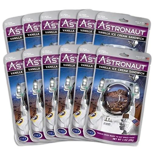 NASA Astronaut Freeze-Dried Ice Cream Sandwich - Vanilla Flavor Space Dessert (12 Count) | Perfect for Camping, Hiking & Space-Themed Parties