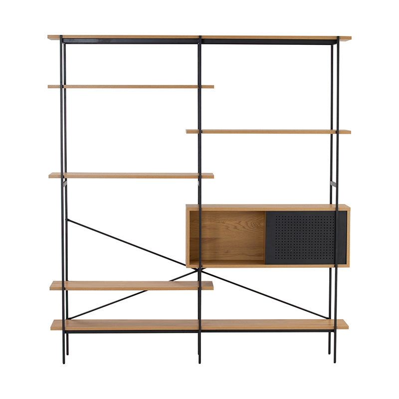 KREMAN 1.7M Oak Wood Display Unit - Perfect for Retail Stores, Boutiques & Home Decor Showcase