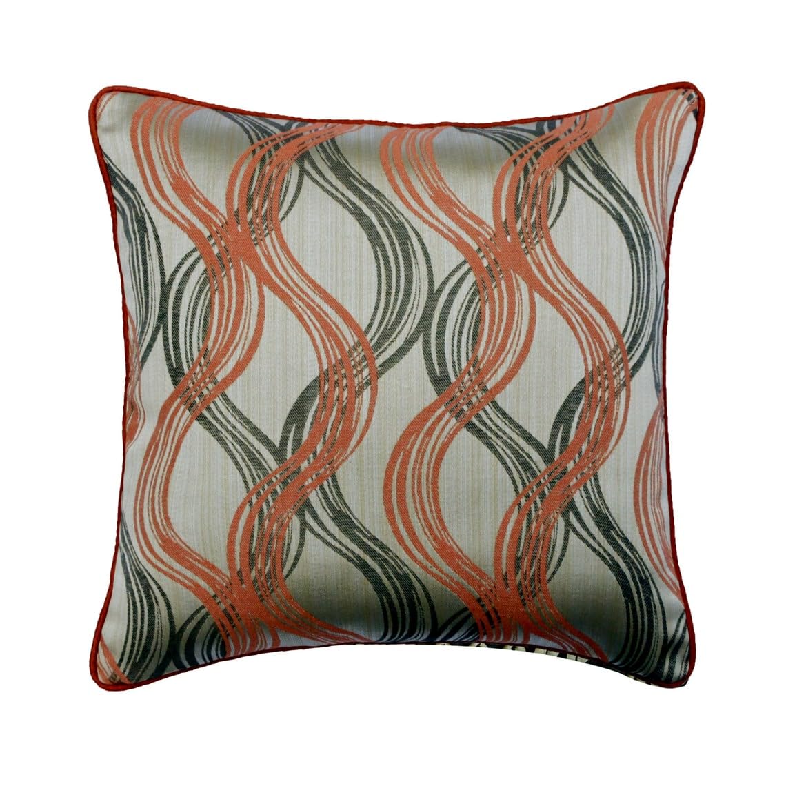 24x24 Inch Orange Jacquard Abstract Throw Pillow Cover - Contemporary Euro Sham for Sofa & Bed Decor - Perfect for Easter Home Decor & Modern Living Room Styling