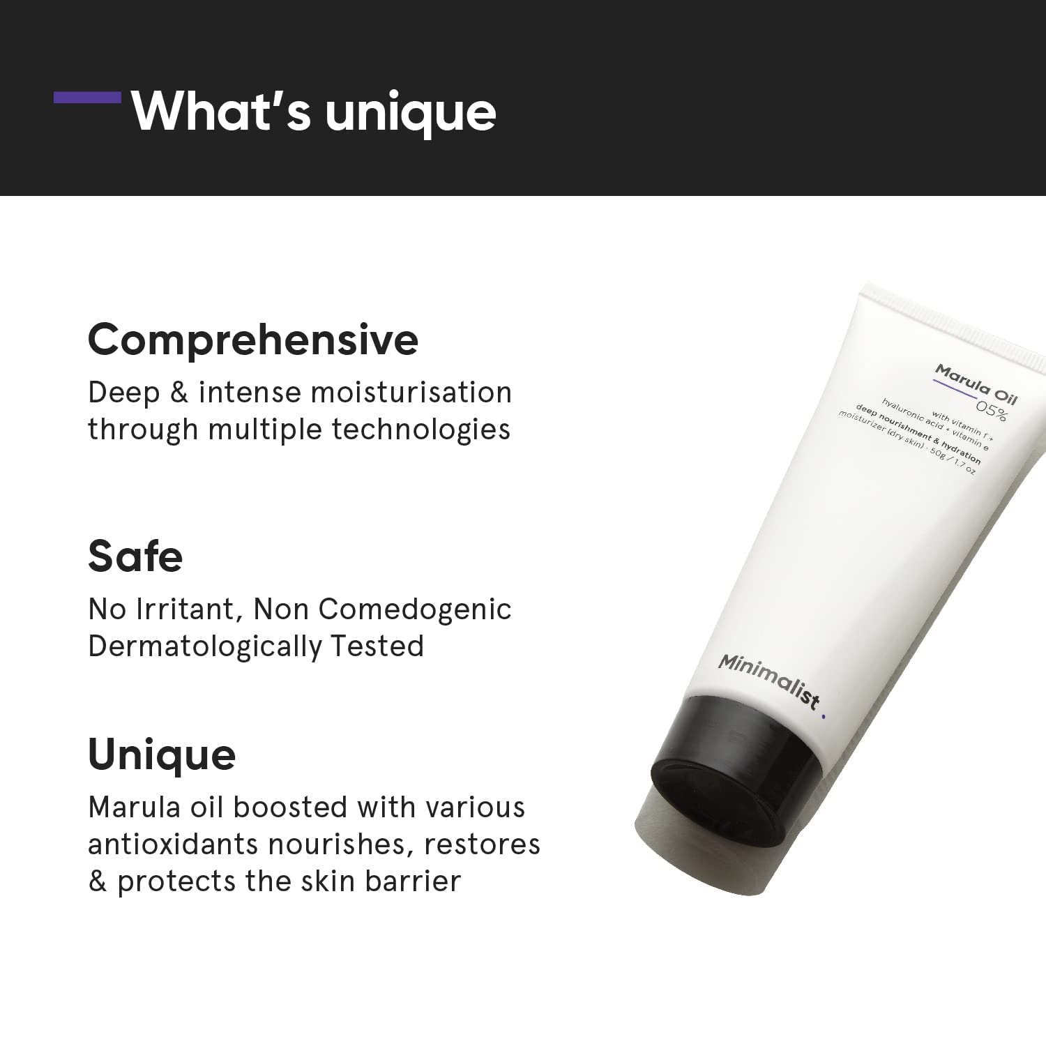5% Maru'lla Oil Face Moisturizer for Dry Skin - Hyaluronic Acid Deep Hydration & Nourishment - Lightweight Non-Greasy Formula for Men & Women - Perfect for Night Routine & Winter Skin Care