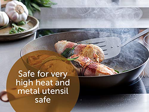 Premium 12-Inch Carbon Steel Frying Pan - Natural Gray Non-Stick Skillet for Professional & Home Cooking | Perfect for Searing, Frying & Sauteing