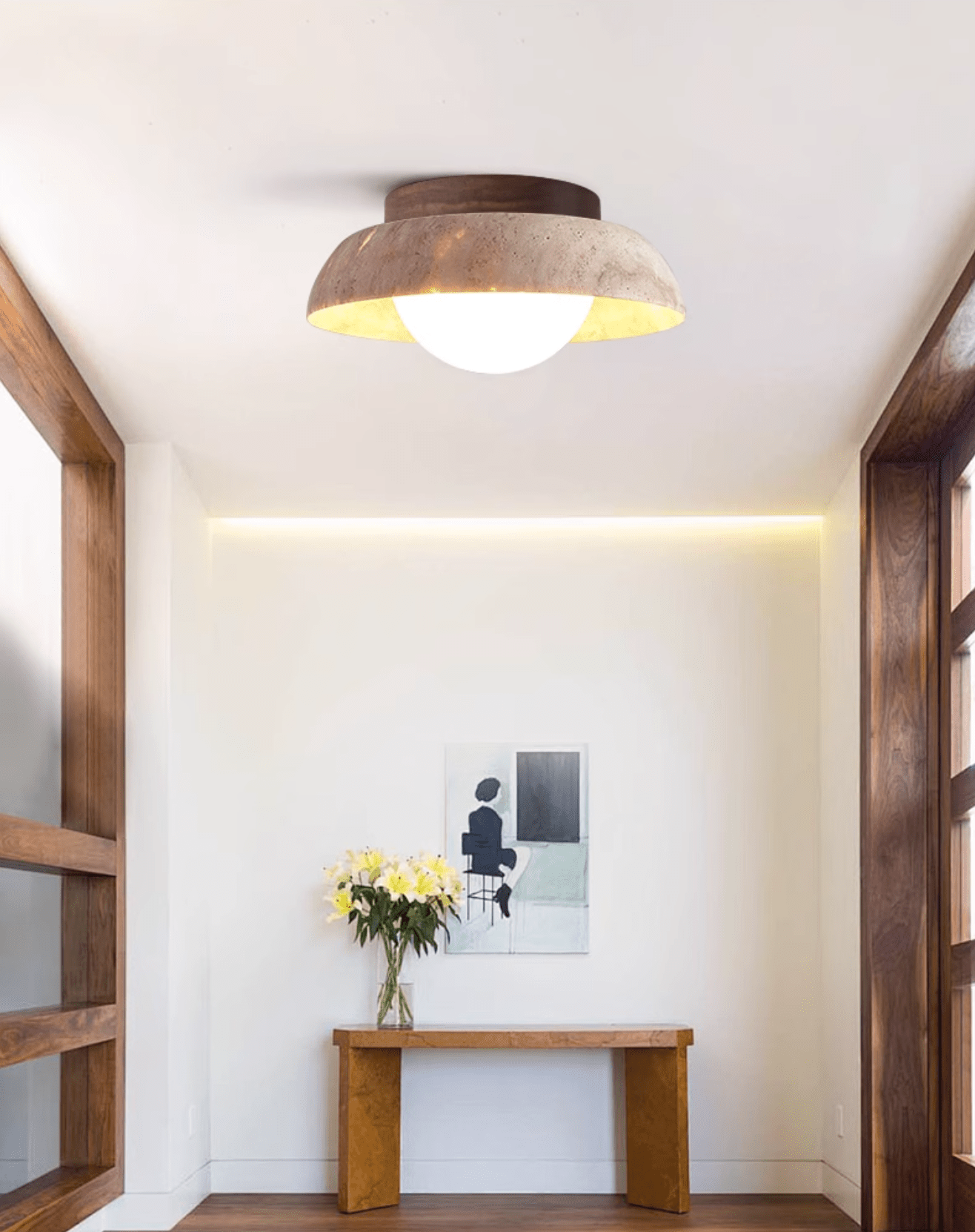 Modern Caelo Ceiling Light Fixture - Energy Efficient LED Flush Mount for Bedroom, Living Room & Kitchen - Dimmable Bright Lighting for Home & Office Decor