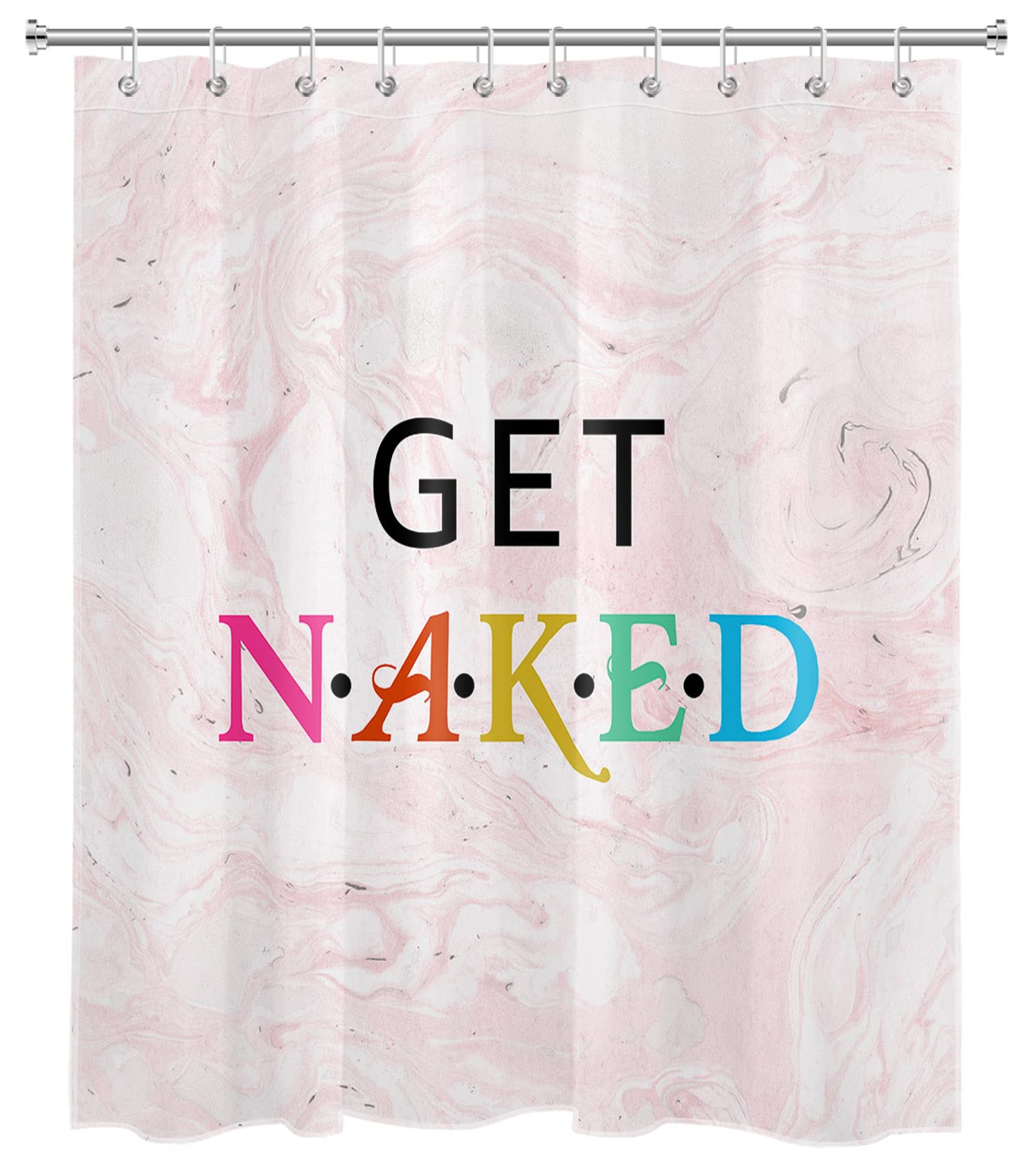 HVEST Pink Abstract Marble Shower Curtain - 60x72 Inches Waterproof Polyester Bathroom Decor with Hooks | Minimalist Modern Bath Accessories for Spa-Like Shower Experience