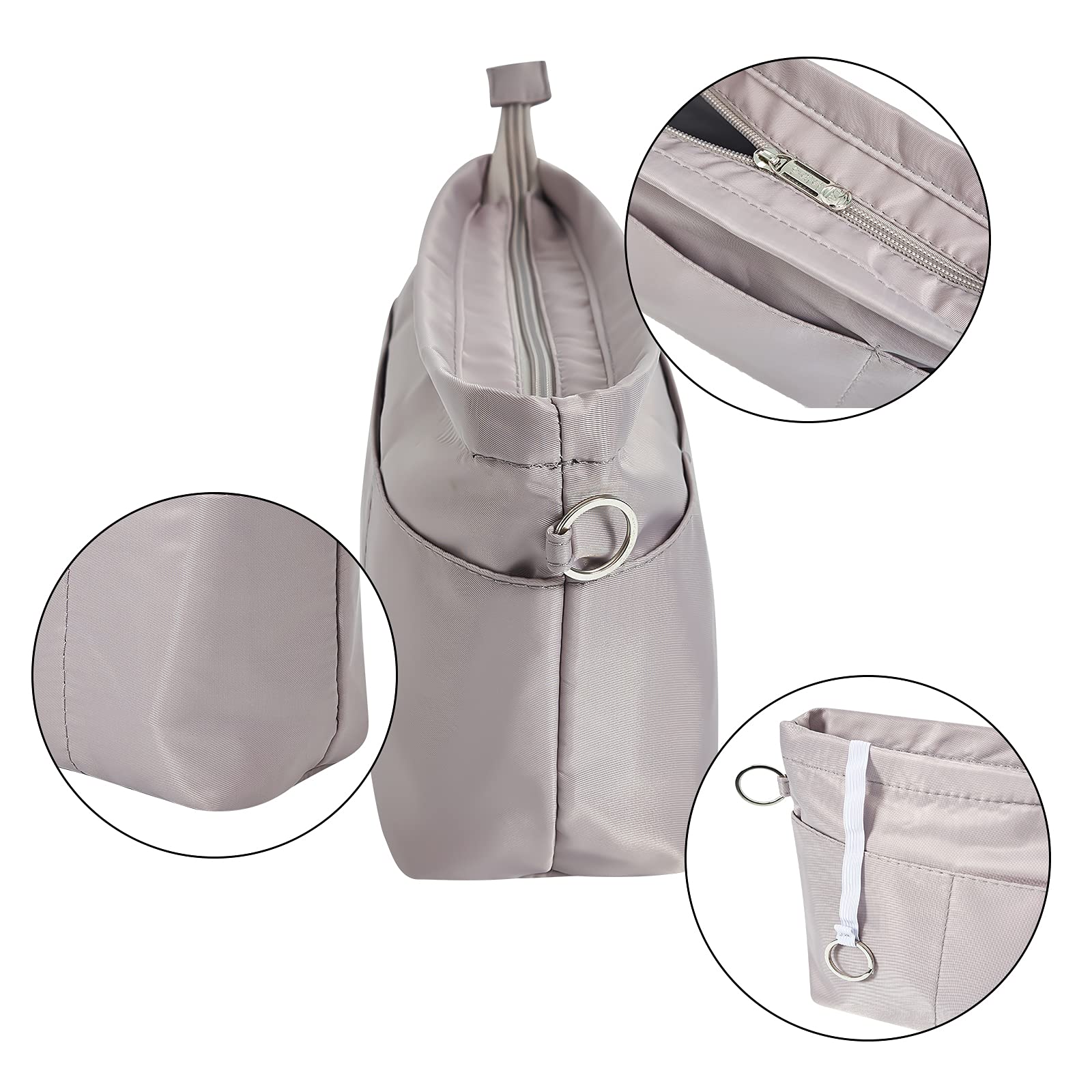 Premium Nylon Purse Organizer Insert - 13 Zippered Pockets, 5 Sizes for Tote Bags & Handbags | Perfect for Travel, Work & Daily Organization