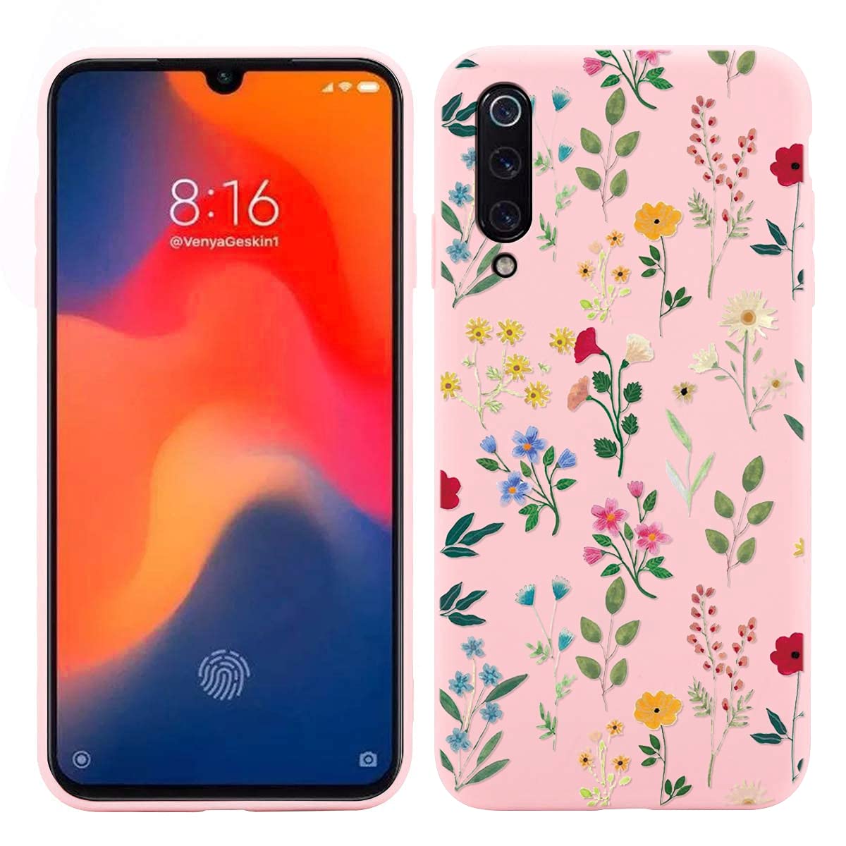 Cute Flower Pattern Silicone Case for Xiaomi Mi Note 10 Lite 4G - Soft TPU Shockproof Protective Phone Cover (6.47 inch) - Fashion Slim Fit Design for Women & Girls - Perfect for Daily Use, Work, and Travel