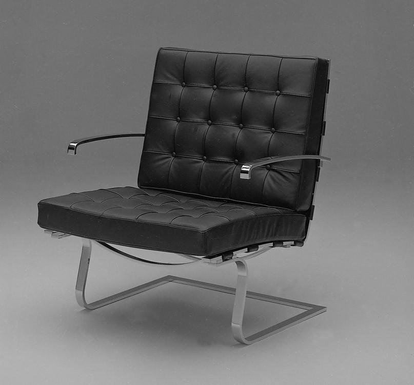 Mies van der Rohe Tugendhat Armchair - Modernist Lounge Chair, Leather Upholstery, Stainless Steel Frame - Perfect for Living Room, Office & Luxury Interior Design