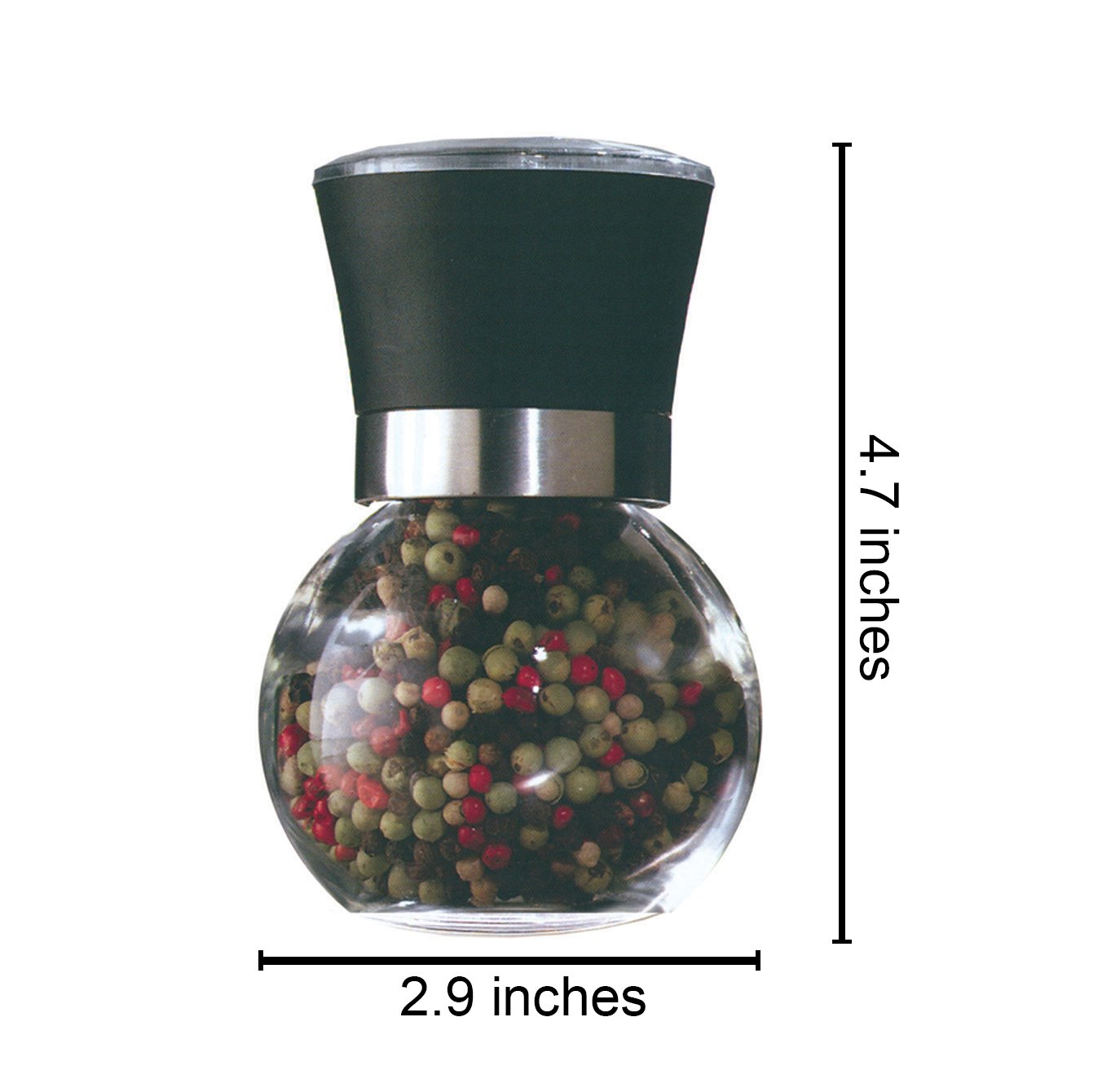 Premium Stainless Steel Salt and Pepper Grinder Set with Ceramic Mechanism - 4