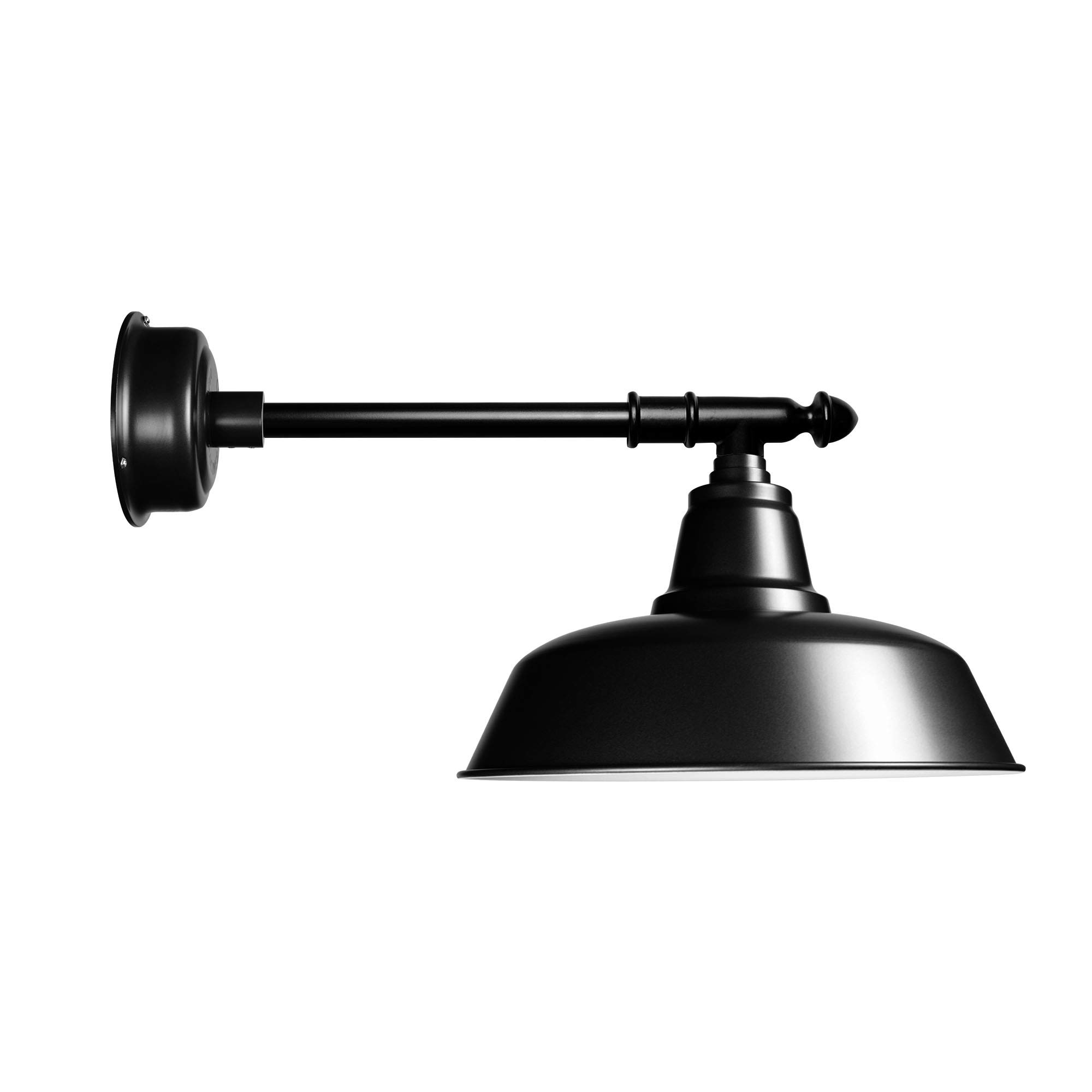 Cocoweb 14 Inch Goodyear LED Wall Sconce Light Fixture - Victorian Arm Design in Matte Black - Perfect for Bedroom, Hallway, and Living Room Lighting