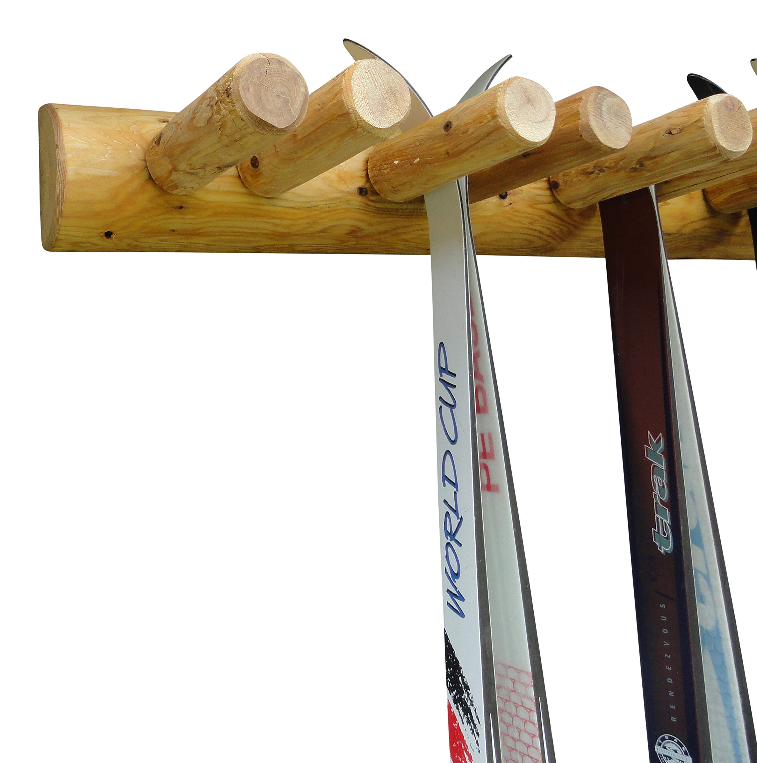 6-Place Vertical Ski Rack for Wall Mount - Garage & Outdoor Ski Storage Organizer | Durable Ski Holder for Indoor/Outdoor Use | Perfect for Home, Cabin, or Resort Ski Equipment Organization