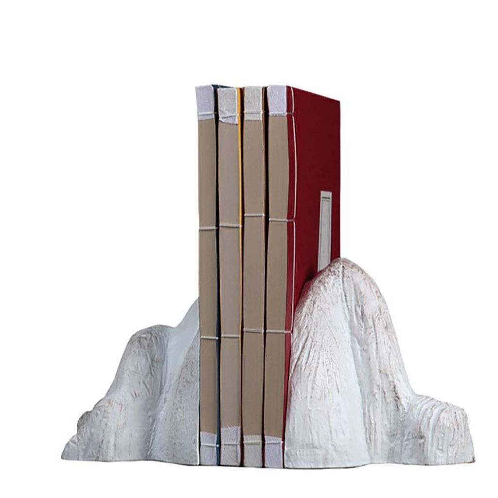 Mountain-Shaped Resin Bookends - Heavy Duty Modern Bookshelf Decor for Bedroom, Office & School - Stylish Desktop Book Display & Decoration | Perfect for Organizing Novels, Textbooks & Home Library Collections