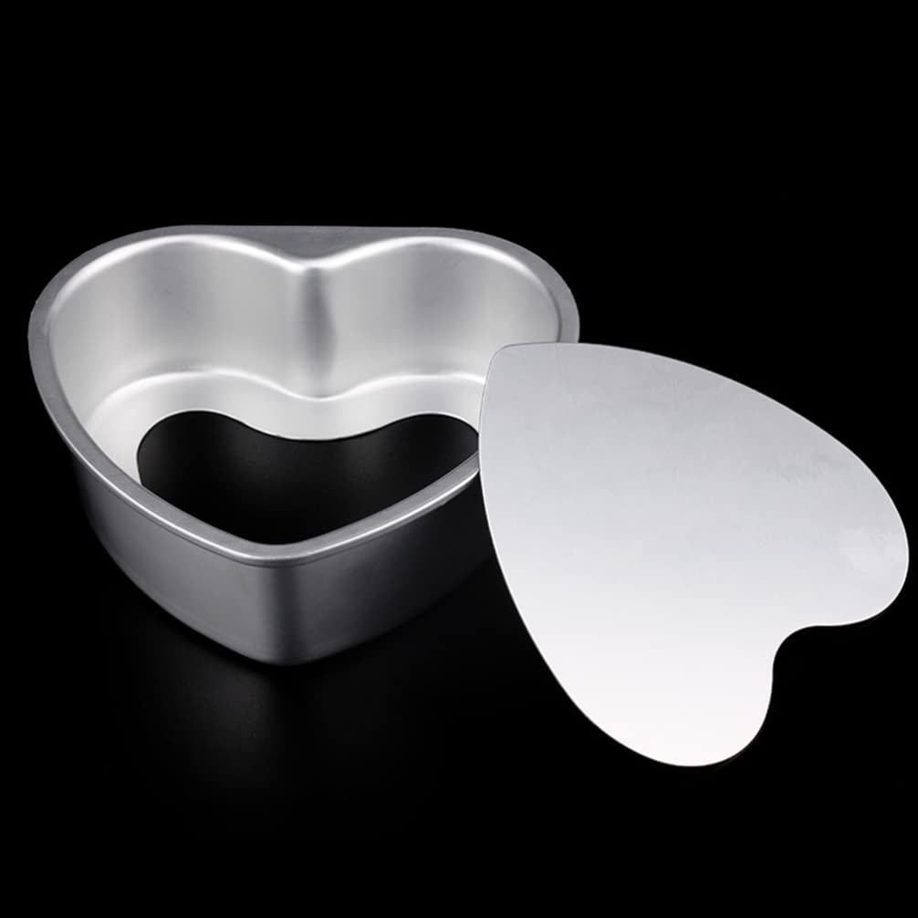 HEMOTON 8-Inch Heart Shaped Cake Pan with Removable Bottom - Non-Stick Aluminum Baking Pan for Valentine's Day, Anniversary, Birthday Cakes - Perfect for Home Bakers and Professional Chefs