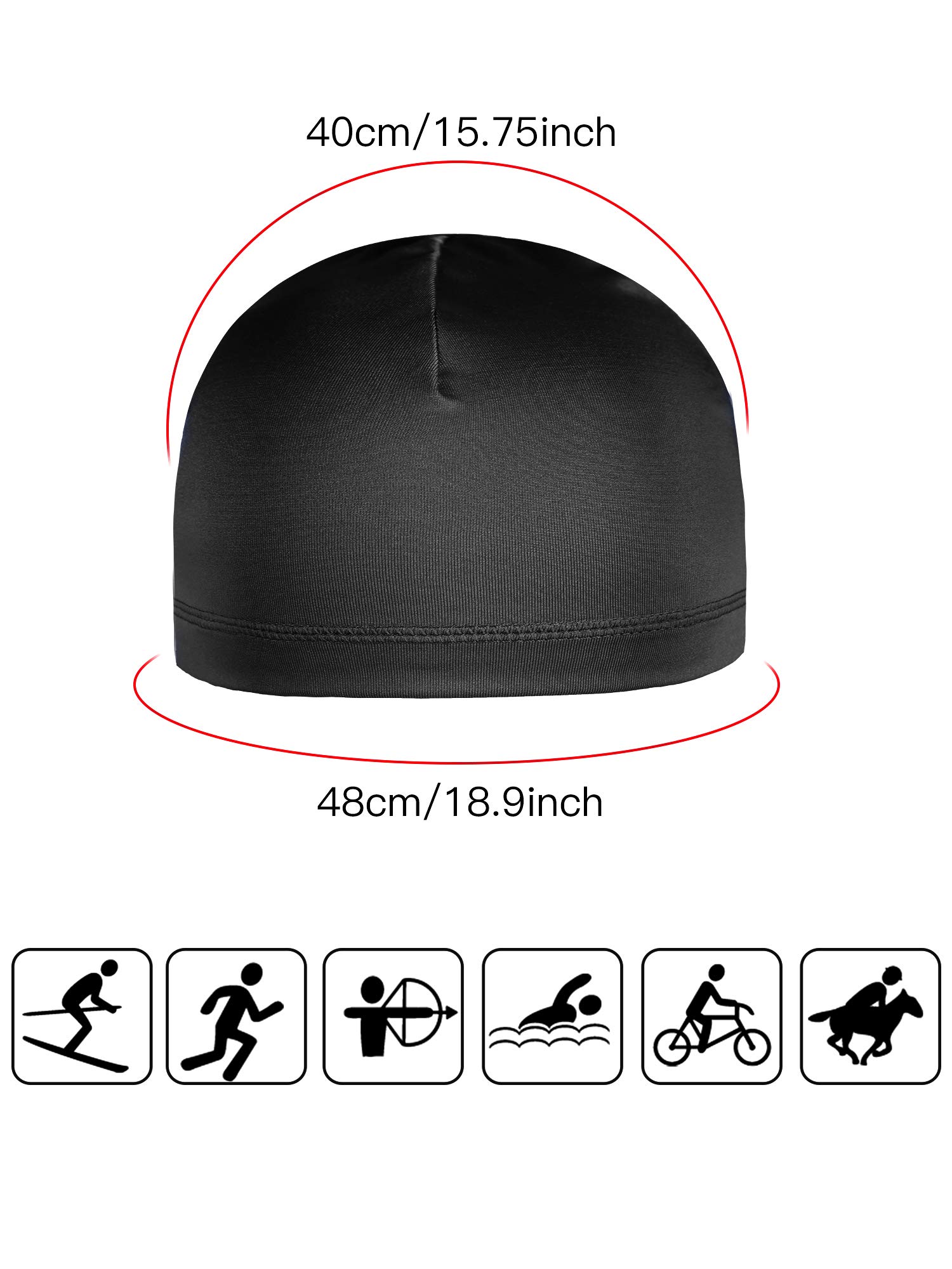 SATINIOR 9-Pack Skull Cap Running Hats for Men - Moisture Wicking Milk Silk Cycling Helmet Liners - Perfect for Running, Cycling, Gym & Outdoor Sports