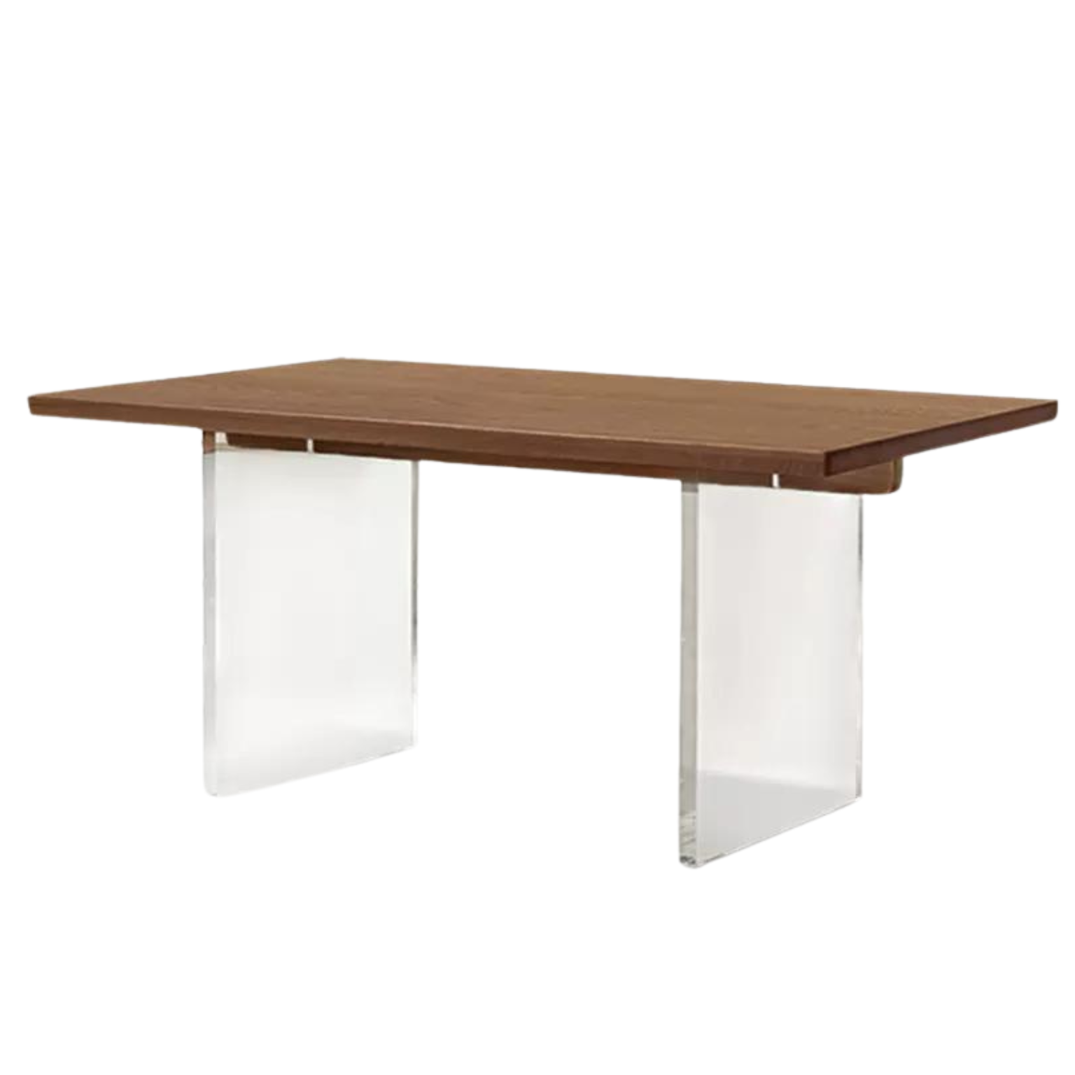 Premium Black Walnut & Oak Solid Wood Acrylic Suspension Dining Table - Modern Floating Design for Kitchen, Dining Room & Small Spaces