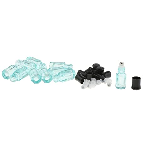 10-Piece 3ml Refillable Glass Bottles for Perfume & Essential Oils - Cyan Blue - Perfect for Travel, DIY Blends & Aromatherapy