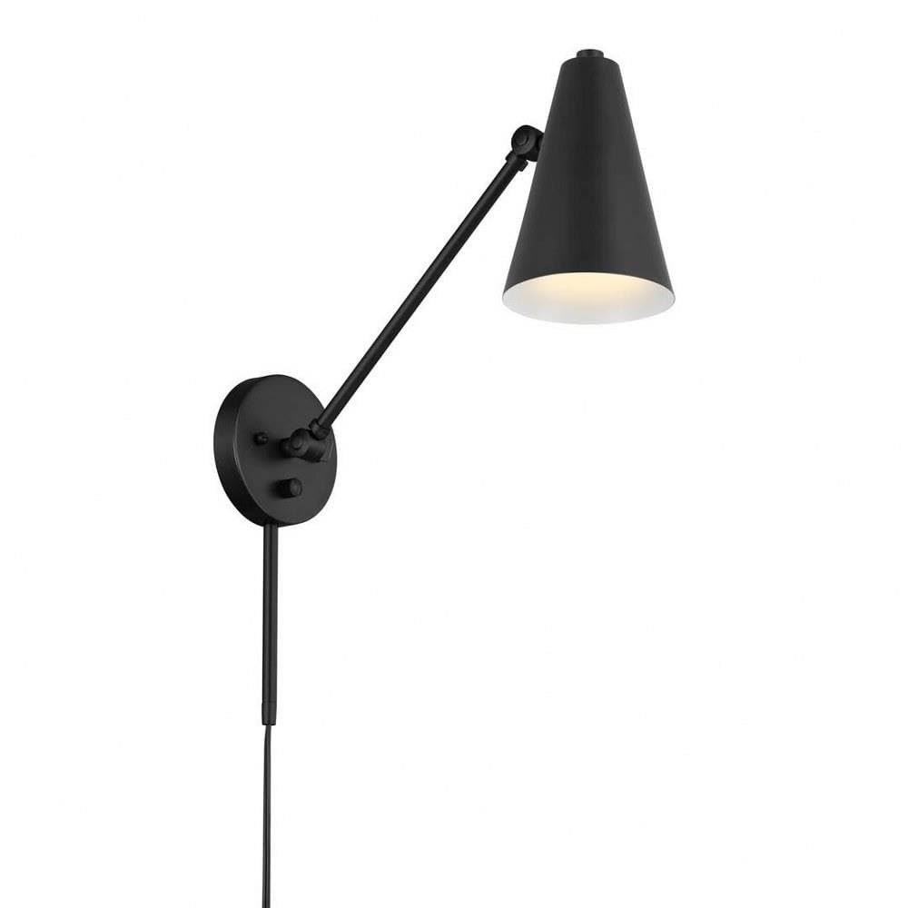 Kichler Sylvia 1-Light Black Wall Sconce 52485BKB - Perfect for Bedroom, Hallway, and Entryway Lighting