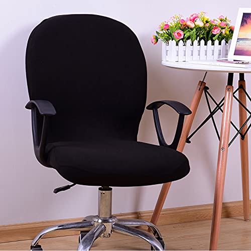 Stretchable Swivel Chair Cover - Universal Removable Slipcover for Office, Computer & Boss Chairs - Modern Simplistic Style High Back Chair Protector - Perfect for Home Office, Gaming & Workspace Decor