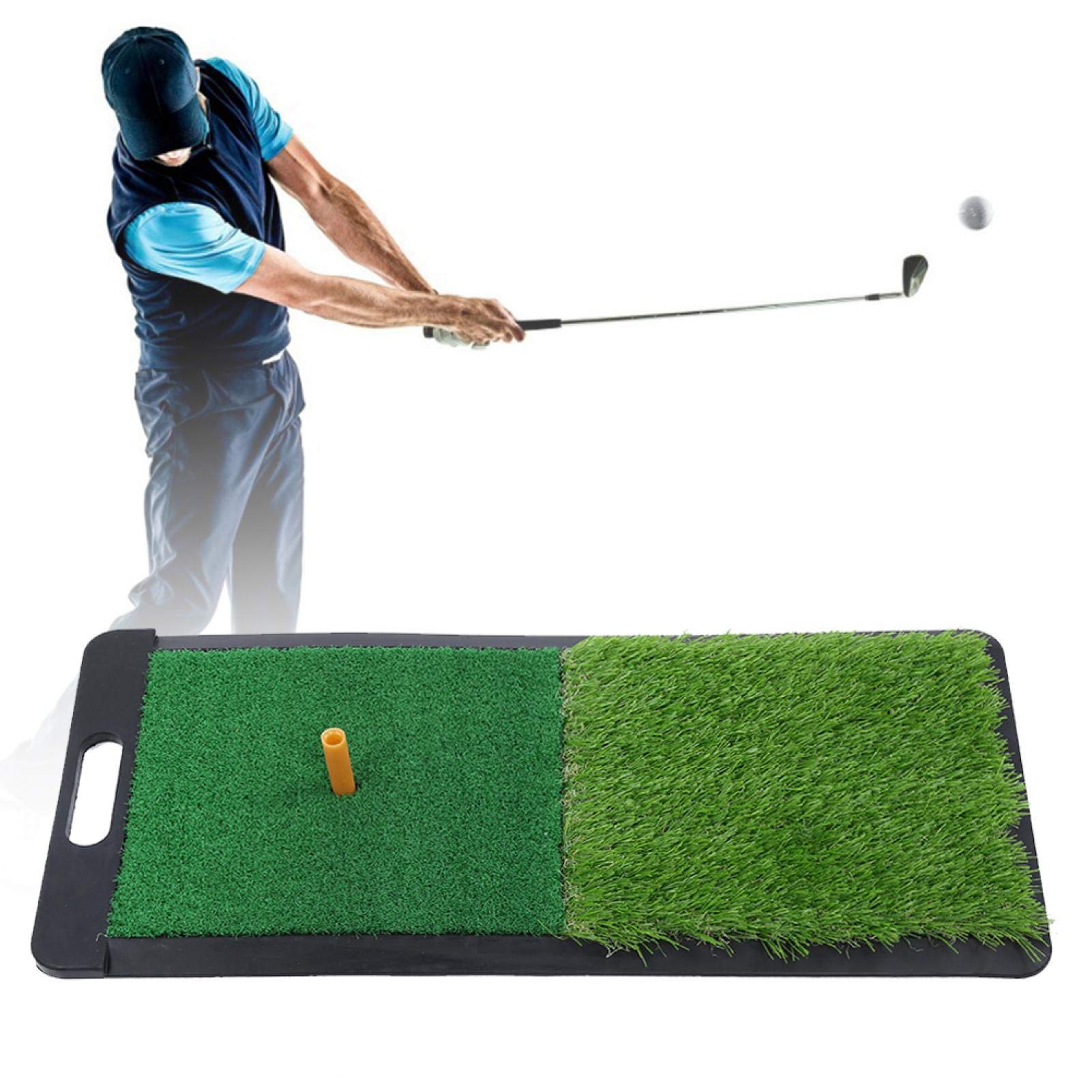 Qkiss Golf Hitting Mat for Indoor & Outdoor Practice - Premium Artificial Grass Turf with Rubber Tee - Perfect for Home, Backyard, Driving Range & Swing Training | Golf Training Aid for Beginners & Pros