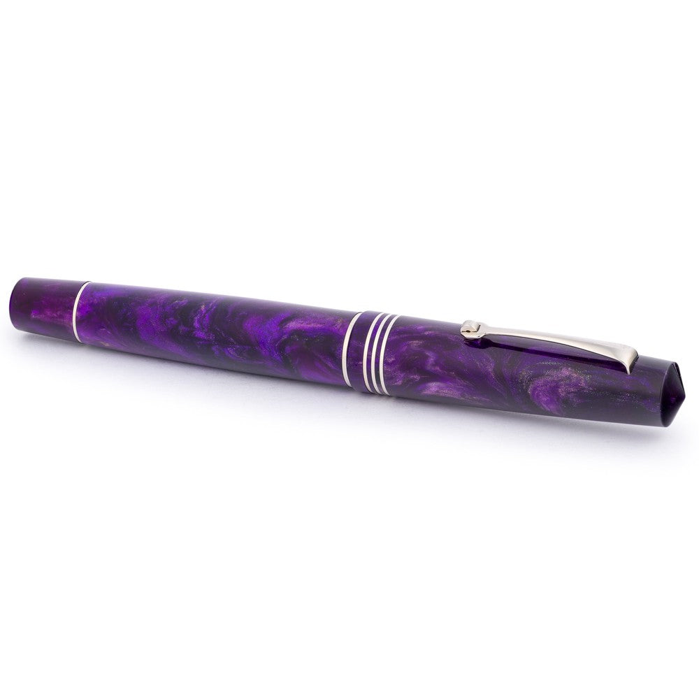 Leonardo × @nibsandflourishes Fioritura Viola Fountain Pen with Rhodium Trim - Elegant Writing Instrument for Calligraphy, Journaling & Gift Giving