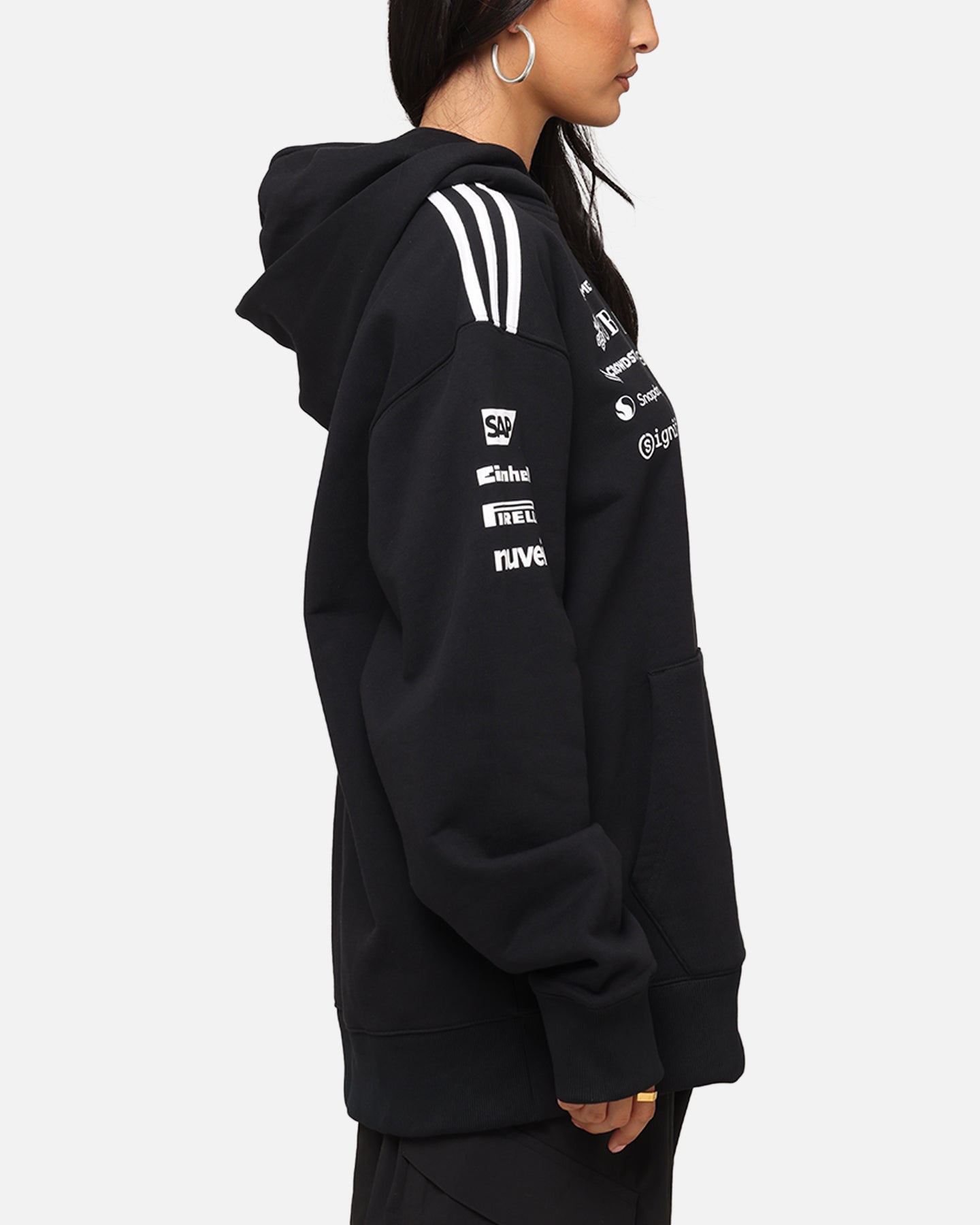 Adidas x Mercedes AMG Petronas Formula One F1 2025 Team Hoodie - Black & White Pullover for Men & Women - Perfect for Racing Fans, Casual Wear & Sports Events