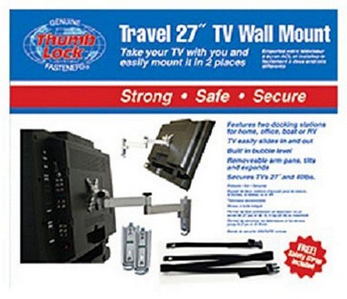 Ready America MRV3510 RV Trailer Camper TV Wall Mount with Safety Straps - Fits 37