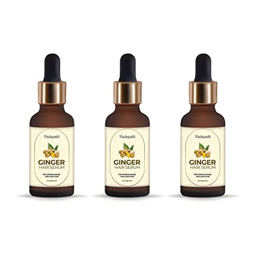 Vadapalli Ginger Hair Growth Serum for Men & Women - 30ml (Pack of 3) | Natural Ginger Essential Oil Treatment for Thinning Hair & Hair Loss Prevention | Perfect for Daily Scalp Care & Hair Regrowth Routine
