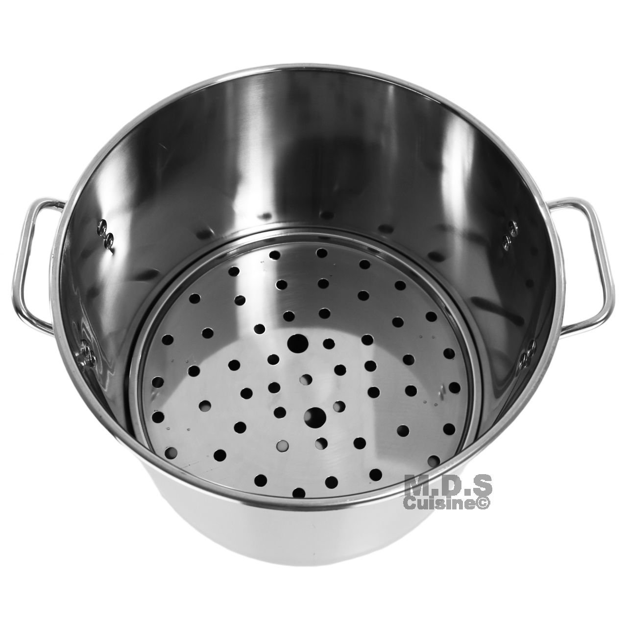 40QT Stainless Steel Stock Pot with Lid - Heavy Duty 10 Gauge Brewing, Steaming & Cooking Pot for Tamales, Canning, Soups & Large Batch Meals - Perfect for Home Kitchens & Commercial Use