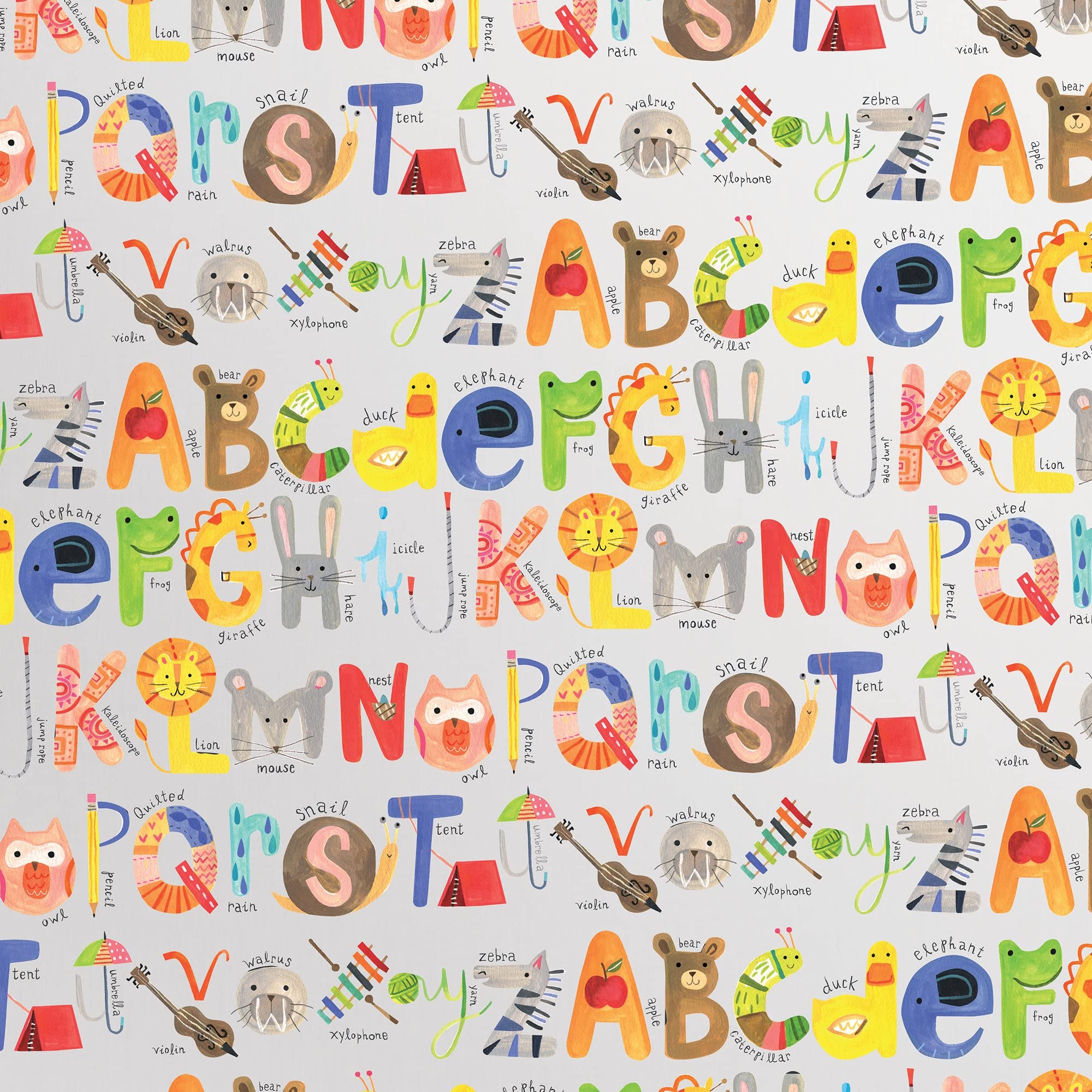 Jillson & Roberts Bulk Gift Wrap - 417 Feet x 30 Inches, Everyday Gift Wrapping Paper with ABC Pattern (1/2 Ream) - Perfect for Holidays, Birthdays, and Party Gift Wrapping