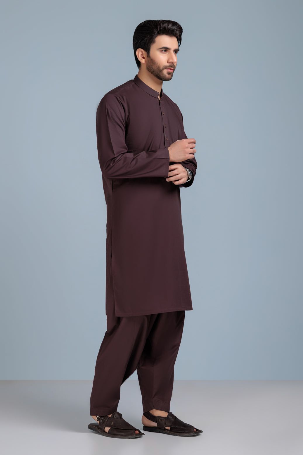 Premium Blended Coffee Kurta Shalwar Set - Traditional Pakistani Outfit for Men & Women - Perfect for Eid, Weddings & Special Occasions