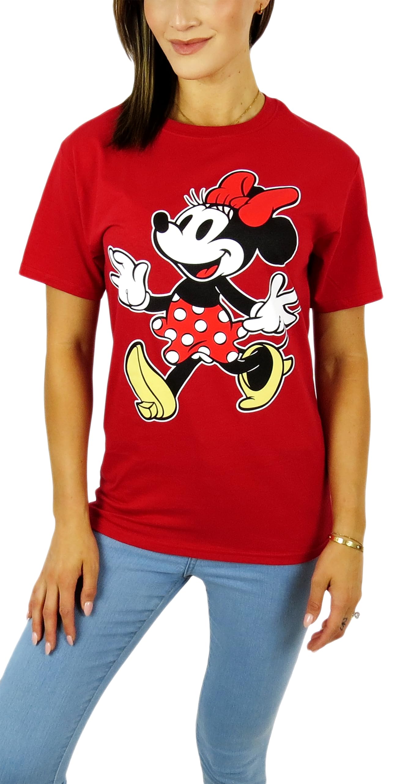 Disney Women's Minnie Mouse Graphic T-Shirt - Cute Casual Short Sleeve Top for Disney Fans | Perfect for Theme Parks, Date Nights & Everyday Wear