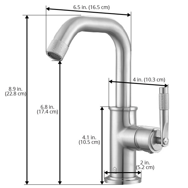 Ancona Industria Series Single Lever Bathroom Faucet in Brushed Nickel - Modern Water-Saving Bathroom Sink Faucet for Home & Hotel Use