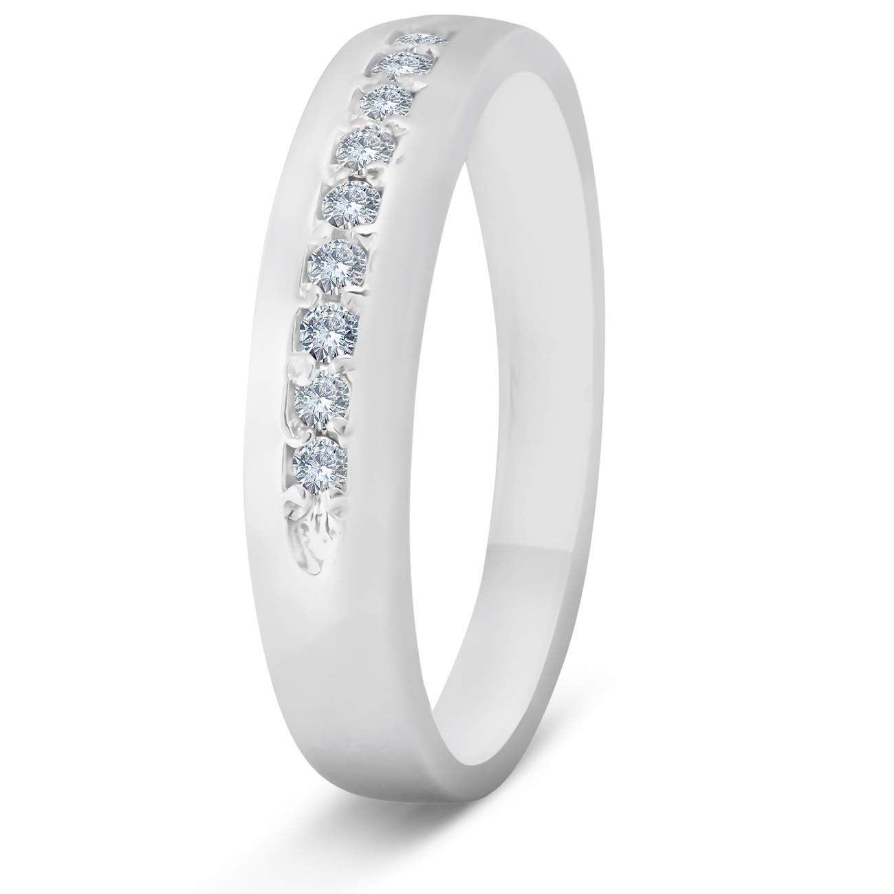 1/4ct Diamond Wedding Ring for Men - 10k White Gold Anniversary Band - Perfect for Proposals, Engagements & Special Occasions