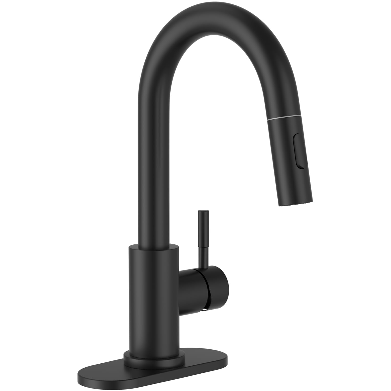 APPASO Matte Black Bar Sink Faucet - 1 Hole Single Handle Kitchen Faucet with Pull Down Sprayer, Stainless Steel RV Faucet for Small Sink & Bar Sink, Includes Supply Hose - Perfect for RV Kitchen, Wet Bar, and Small Space Installations