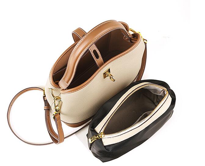 Stylish Mixed Color Women's Leather Tote Crossbody Handbag - Fashionable Shoulder Bag for Work, Travel & Everyday Use