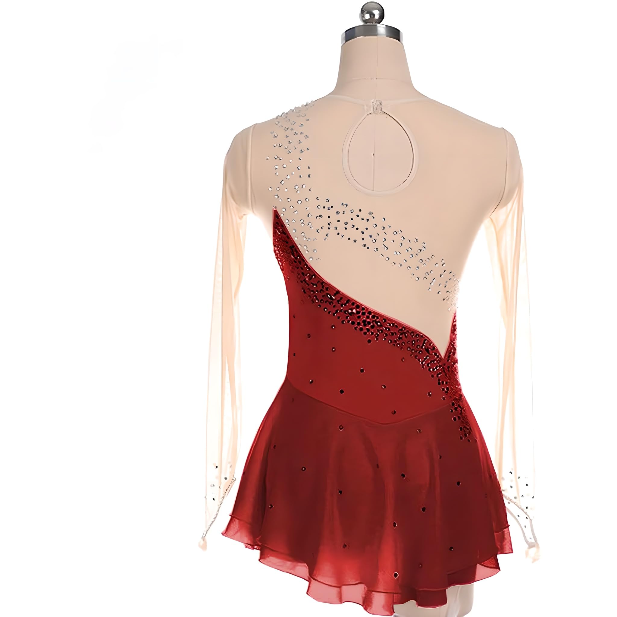 Women's Ice Skating Dress & Roller Skating Outfit - Light Blue Figure Skating Costume for Girls & Ladies - Perfect for Ice Rink Performances, Competitions and Recreational Skating