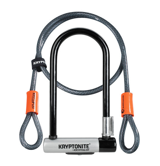 Kryptolok U Lock Standard with Flex Cable - High Security Bicycle Lock for Outdoor Cycling, Commuting & Parking - Durable Anti-Theft Bike Lock for Road & Mountain Bikes