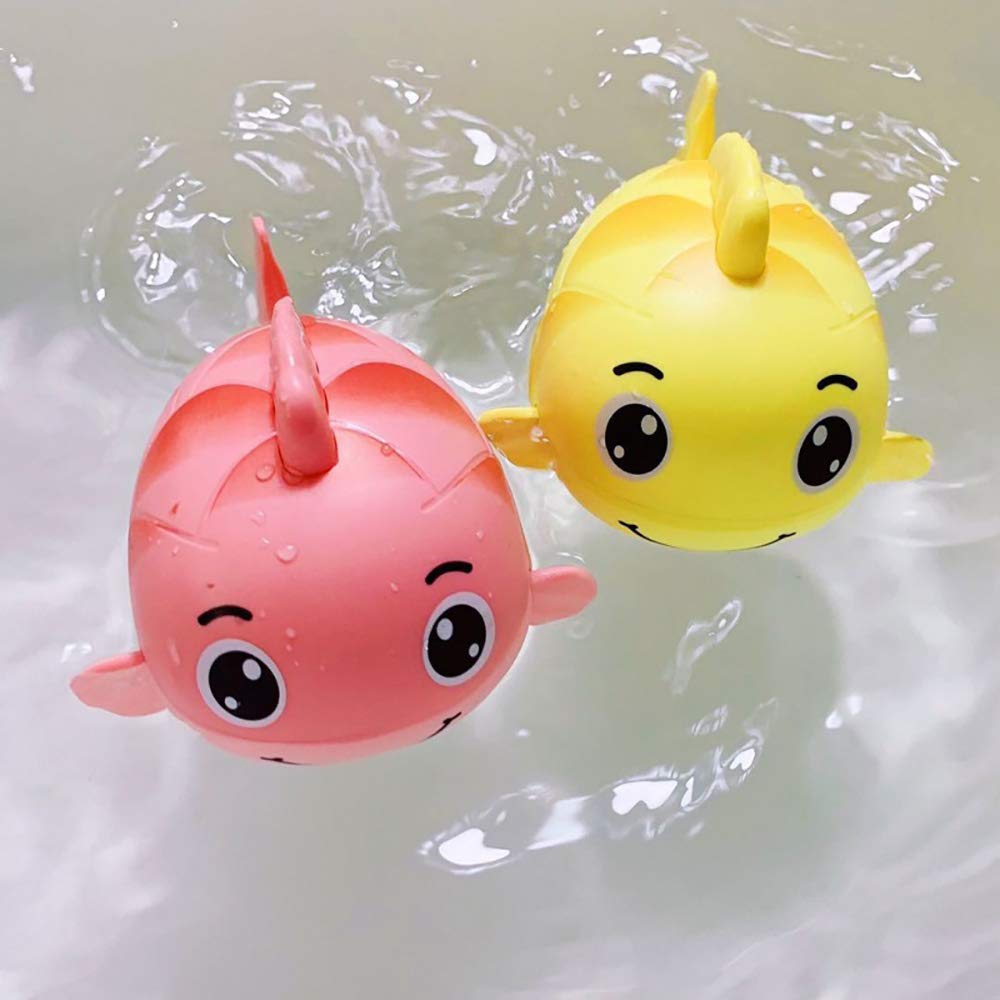 Wind-Up Carp Bath Toy for Kids - Floating Swimming Fish Toy for Toddlers in Yellow & Pink - Fun Bathtime & Pool Play for Babies & Children