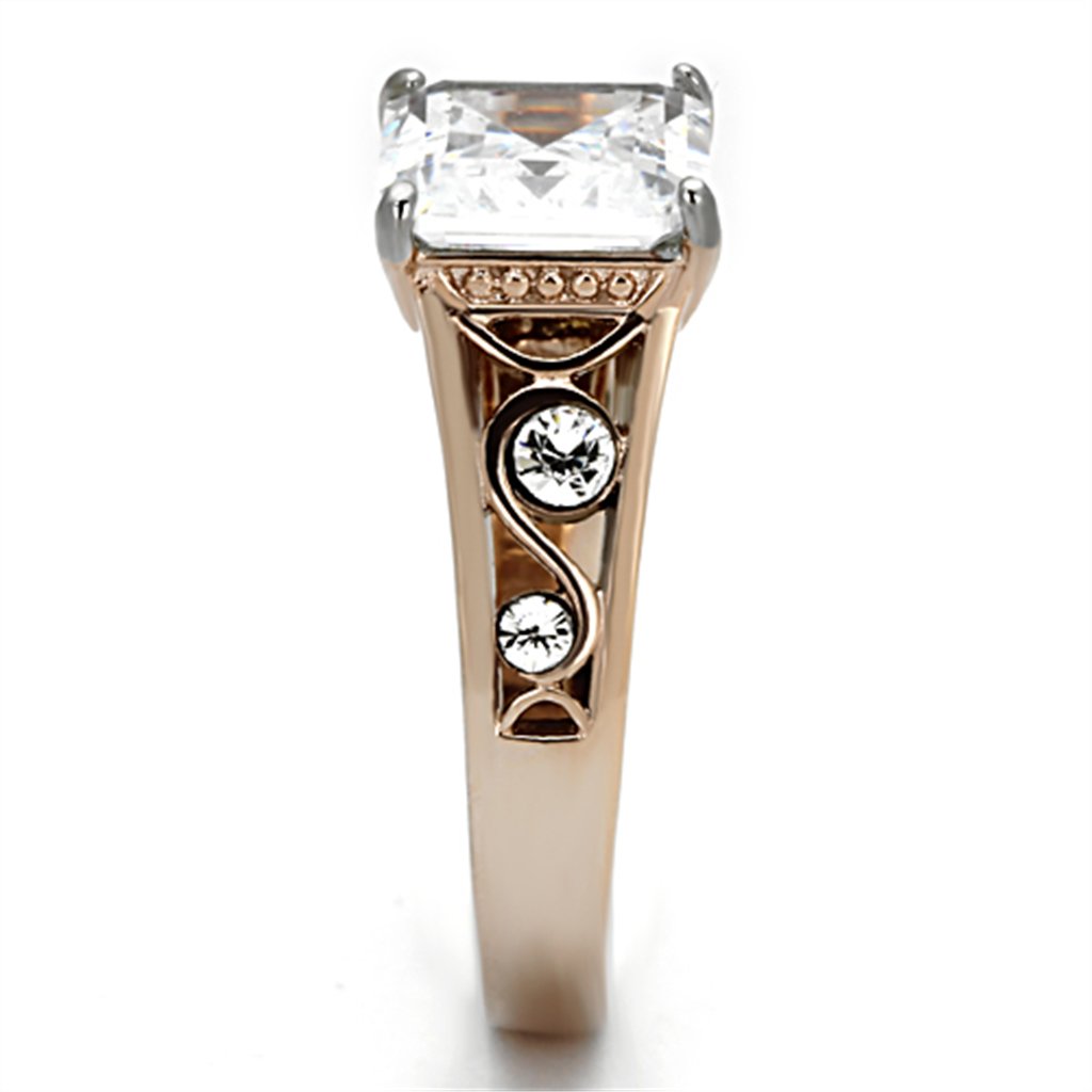 Princess Cut Cubic Zirconia Rose Gold Engagement Ring for Women - Perfect for Proposals & Anniversaries