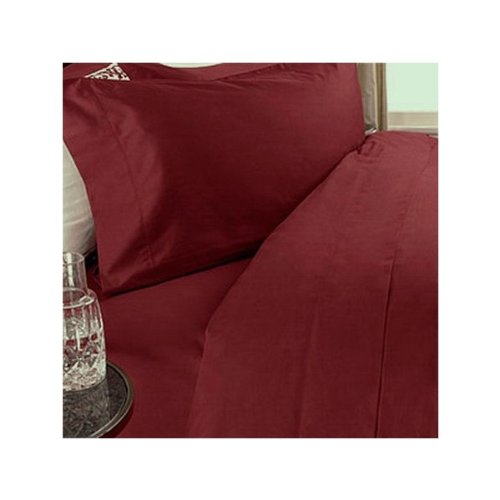 1000 Thread Count 100% Egyptian Cotton California King Size 4-Piece Bed Sheet Set - Premium Hotel Quality Burgundy Solid Sheets for Luxurious Sleep & Bedroom Decor