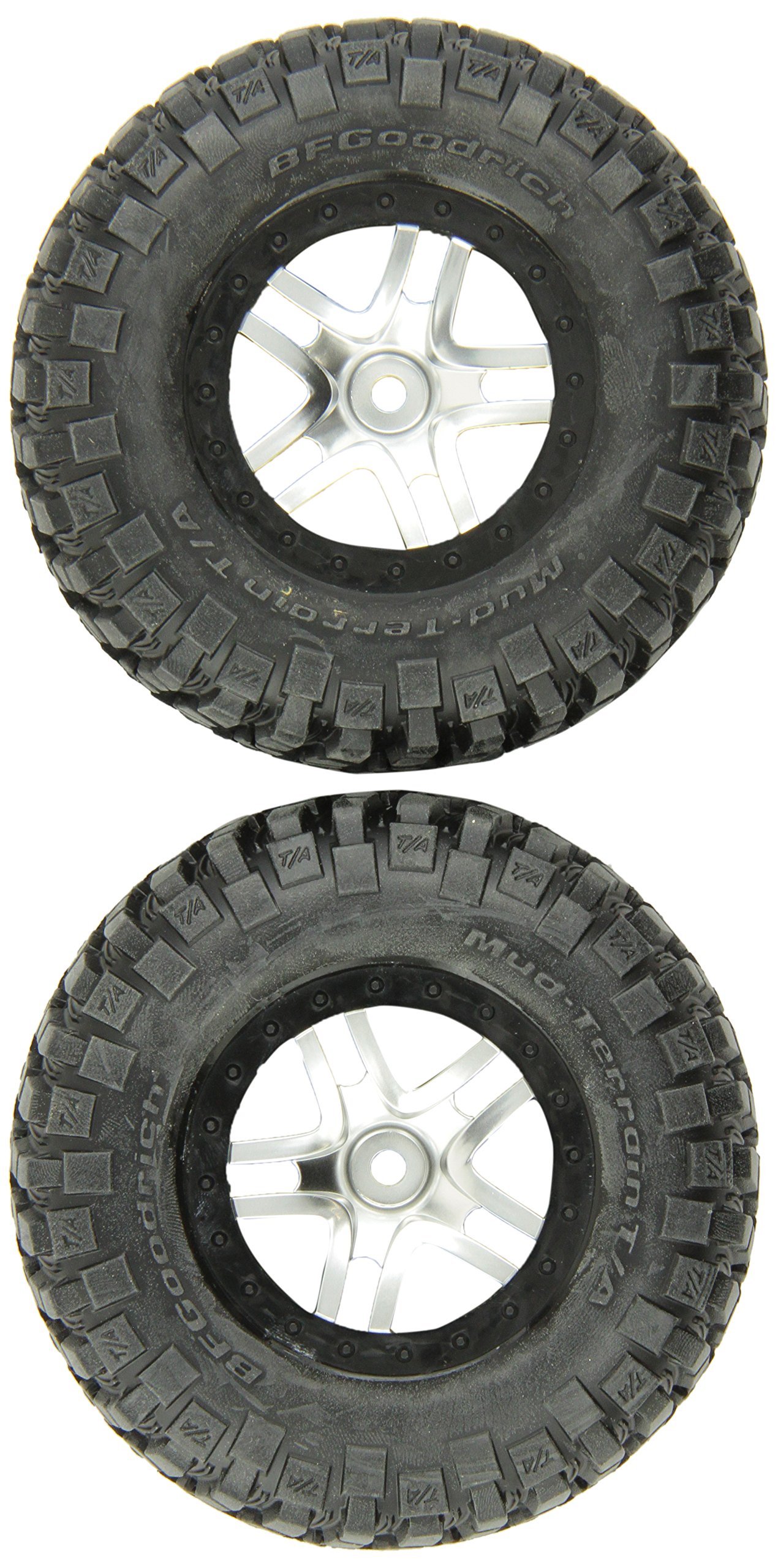 Traxxas 6873X Beadlock Wheels & Tires Set - 2 Black Assembled RC Off-Road Wheels for Crawling, Bashing & Trail Adventures
