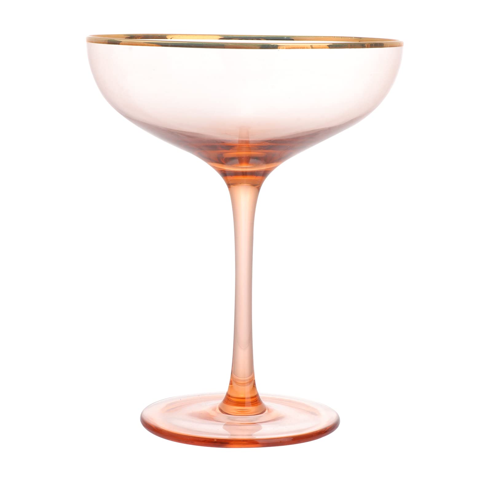 11 Oz Clear Glass Margarita Glasses - Set of 4 Crystal Highball Cocktail Cups for Frozen Drinks, Pink Coupe Bar Glasses (320ml) - Perfect for Parties, Weddings & Home Bars