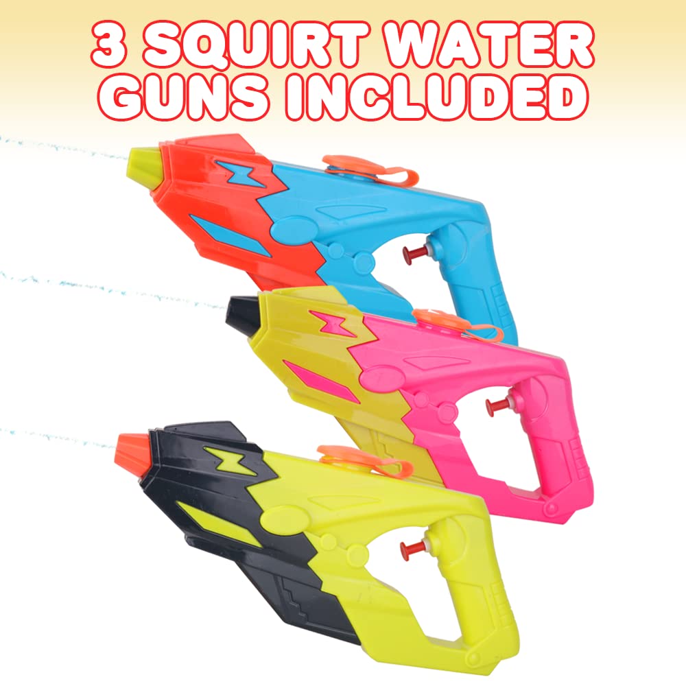 ArtCreativity 3-Pack Water Blasters for Kids - Colorful Pool & Beach Toys