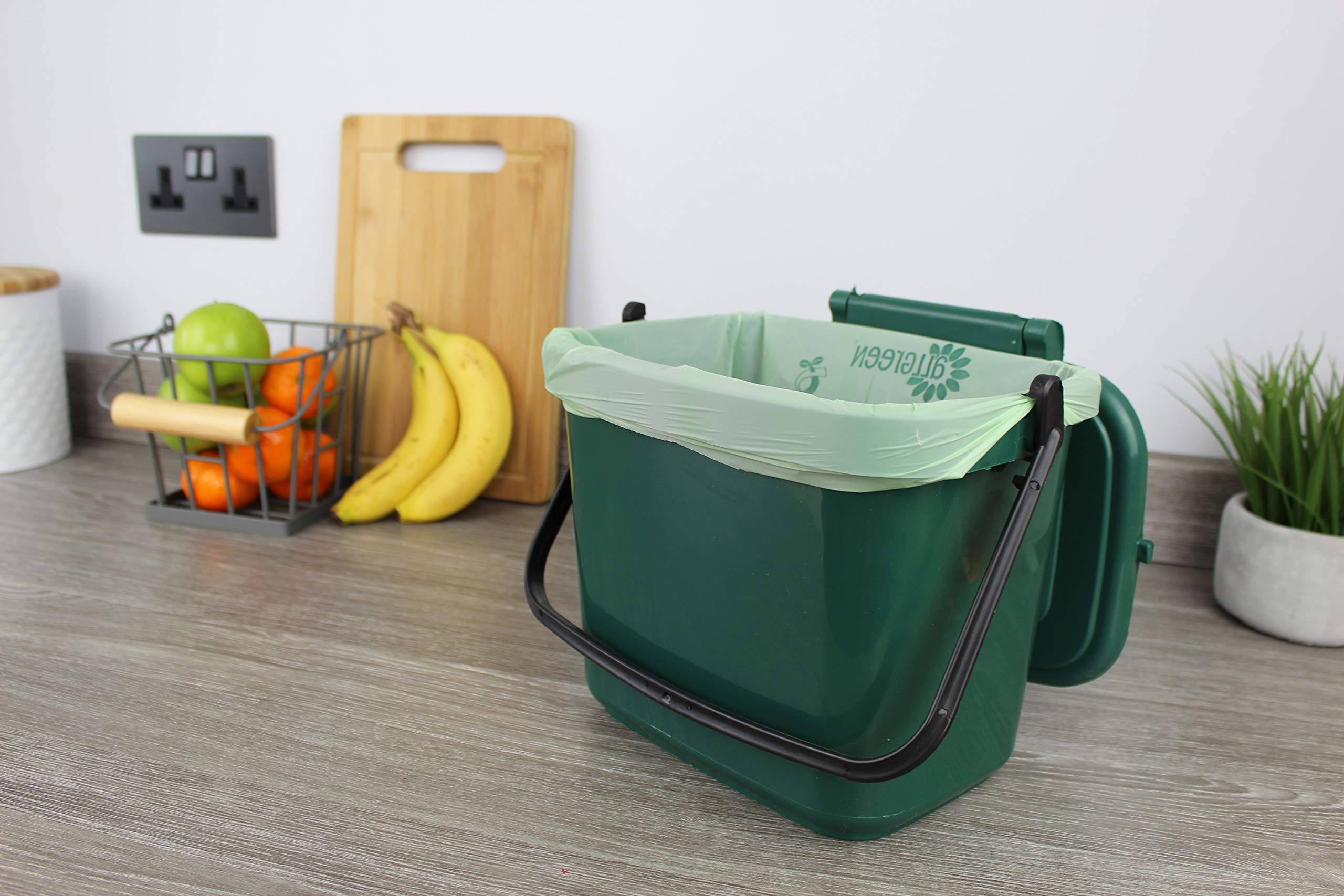 6L x 50 Biodegradable Compost Bags - Eco-Friendly Kitchen Trash Can Liners for Food Waste - EN 13432 Certified Compostable Bin Bags with Free Composting Guide - Perfect for Home, Office & Garden Waste Disposal