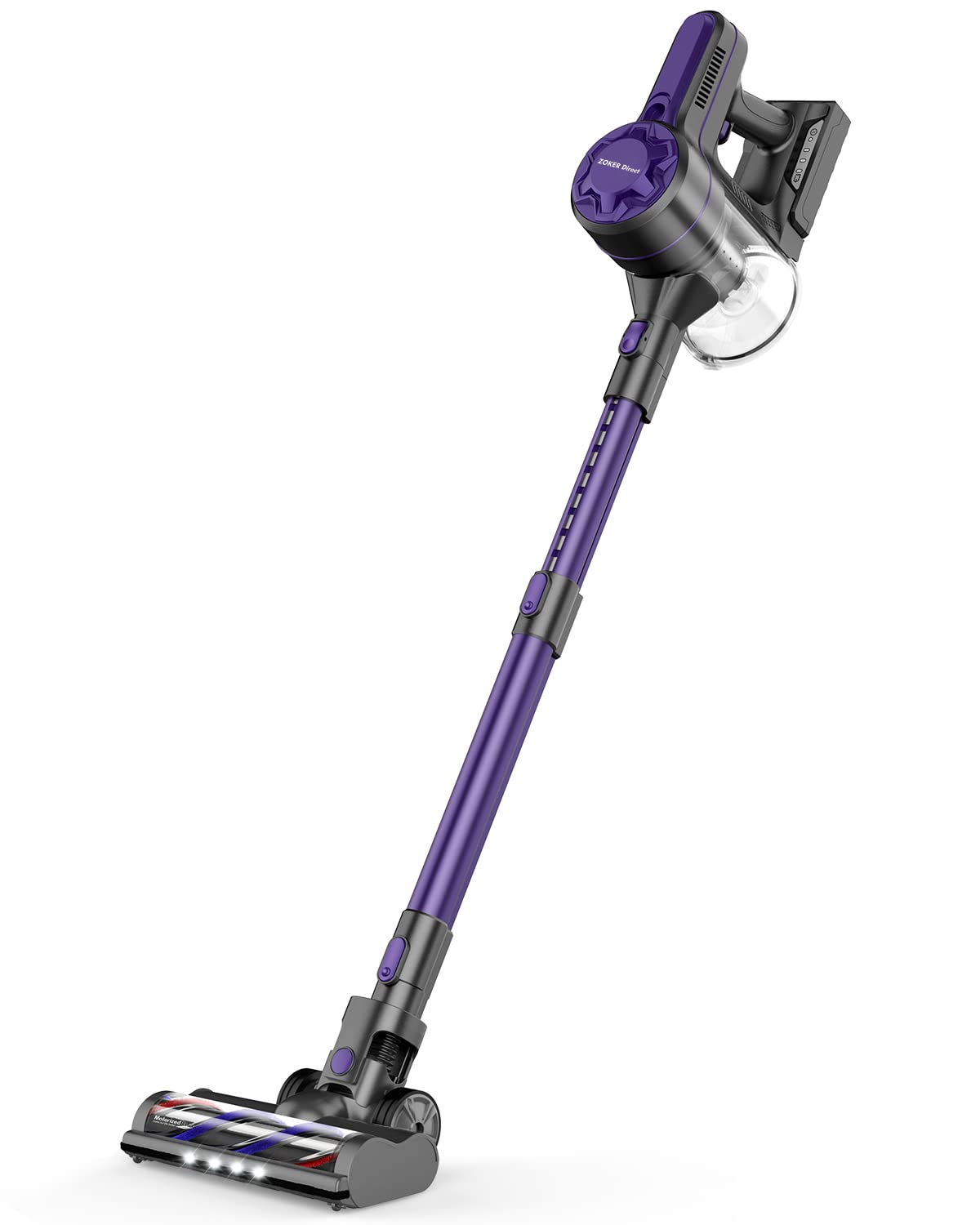 2-Speed Cordless Stick Vacuum Cleaner with Power Suction & LED Headlight - Lightweight for Hardwood Floors, Carpets & Pet Hair - Perfect for Home Cleaning