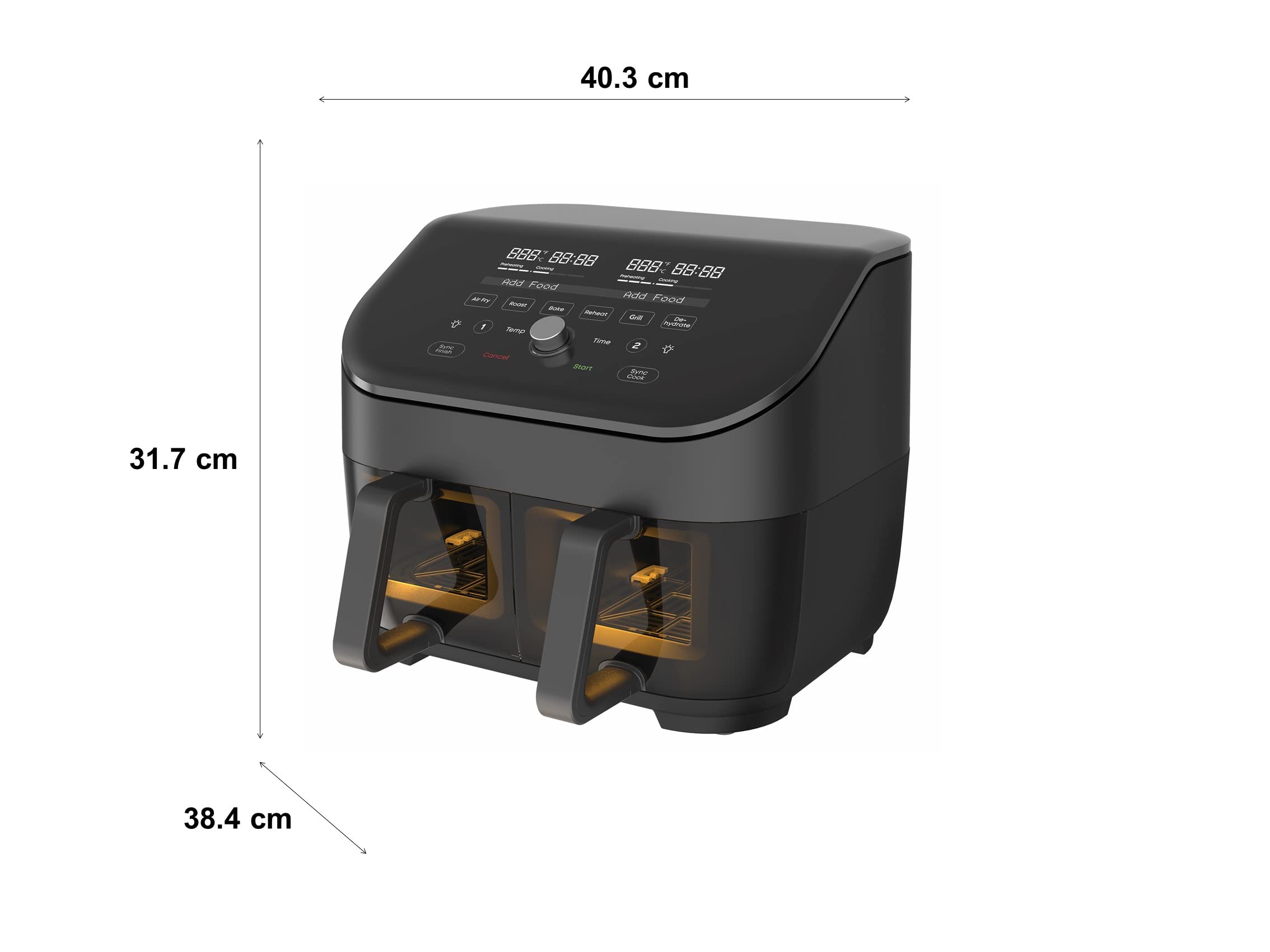 Instant Vortex Plus 7.6L Digital Air Fryer with ClearCook Technology - 8-in-1 Smart Functions for Frying, Baking, Roasting, Grilling, Dehydrating & Warming - 1700W XL Capacity Double Basket Air Fryer - Perfect for Family Meals, Healthy Cooking & Quick Snacks