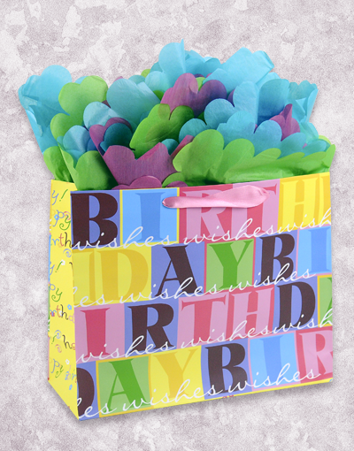 Premium Birthday Gift Bags for Party Favors - Bulk Pack of 50 Decorative Goodie Bags for Birthday Parties, Baby Showers & Special Events