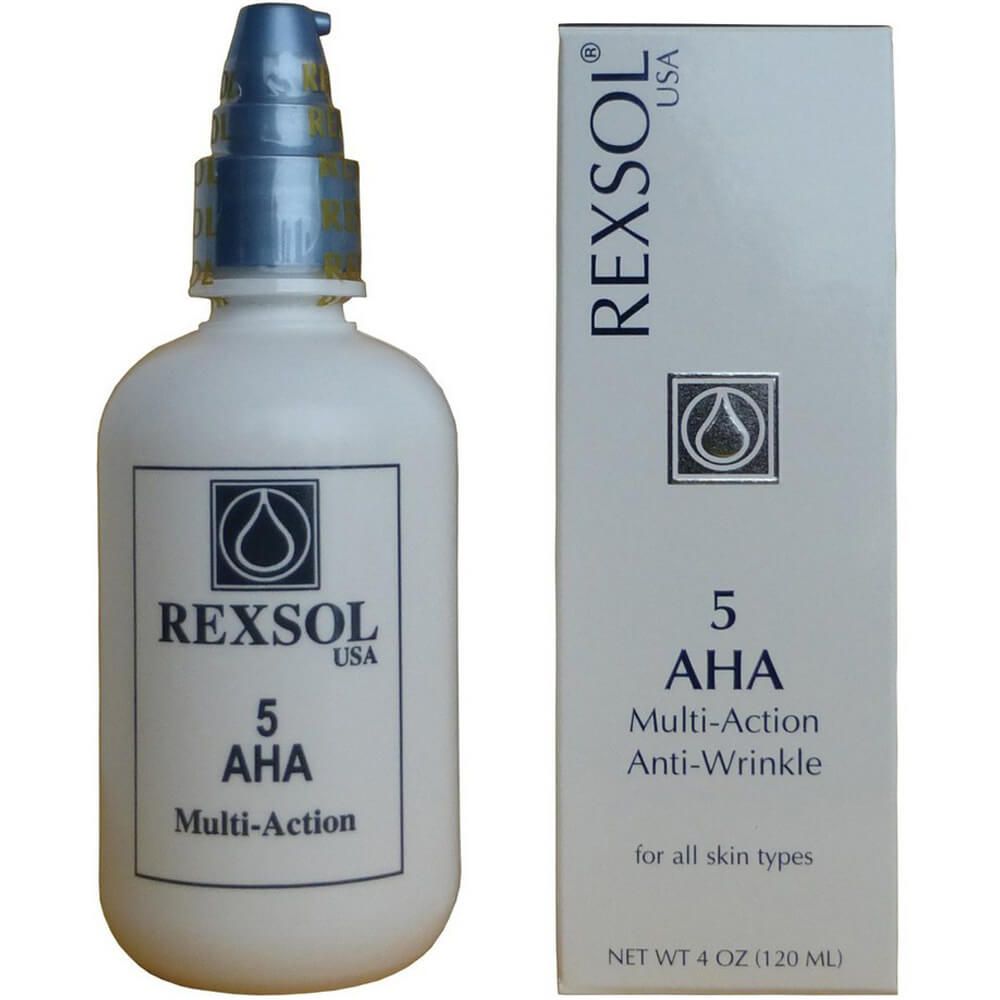 Rexsol 5% AHA Anti-Wrinkle Face Cream 120mL - Exfoliating & Hydrating Treatment for Fine Lines & Wrinkles - Perfect for Nighttime Skincare Routine & Daily Moisturizing
