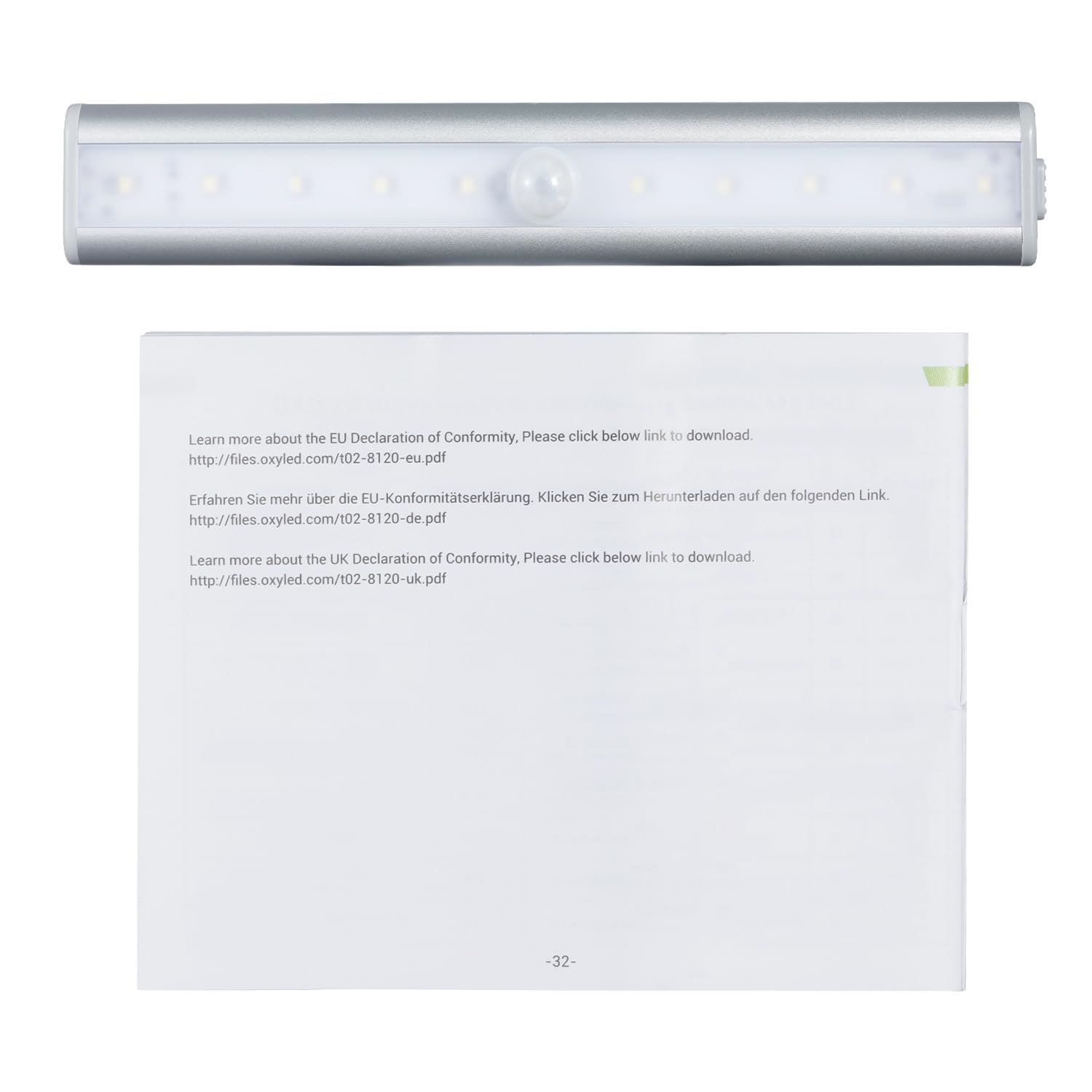 OxyLED Motion Sensor LED Closet Lights - 3 Pack USB Rechargeable Under Cabinet Lighting with Magnetic Strip, 6000K Daylight White for Wardrobe, Kitchen, Stairs & Dark Spaces | Indoor Smart Lighting Solution