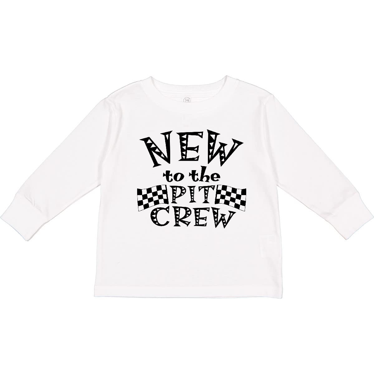 Inktastic New to The Pit Crew Racing Flags Long Sleeve T-Shirt for Boys - Comfortable & Stylish Kids' Racing Tee for Casual Wear, Sports Events & Car Enthusiast Gifts