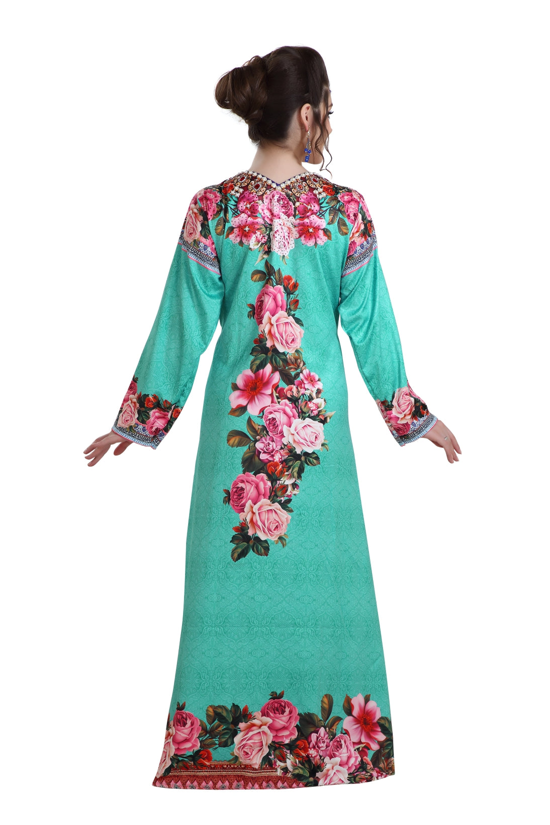 Stylish Dubai Printed Beach Cover-Up with Sparkling Crystals - Perfect for Pool Parties, Vacations & Summer Getaways