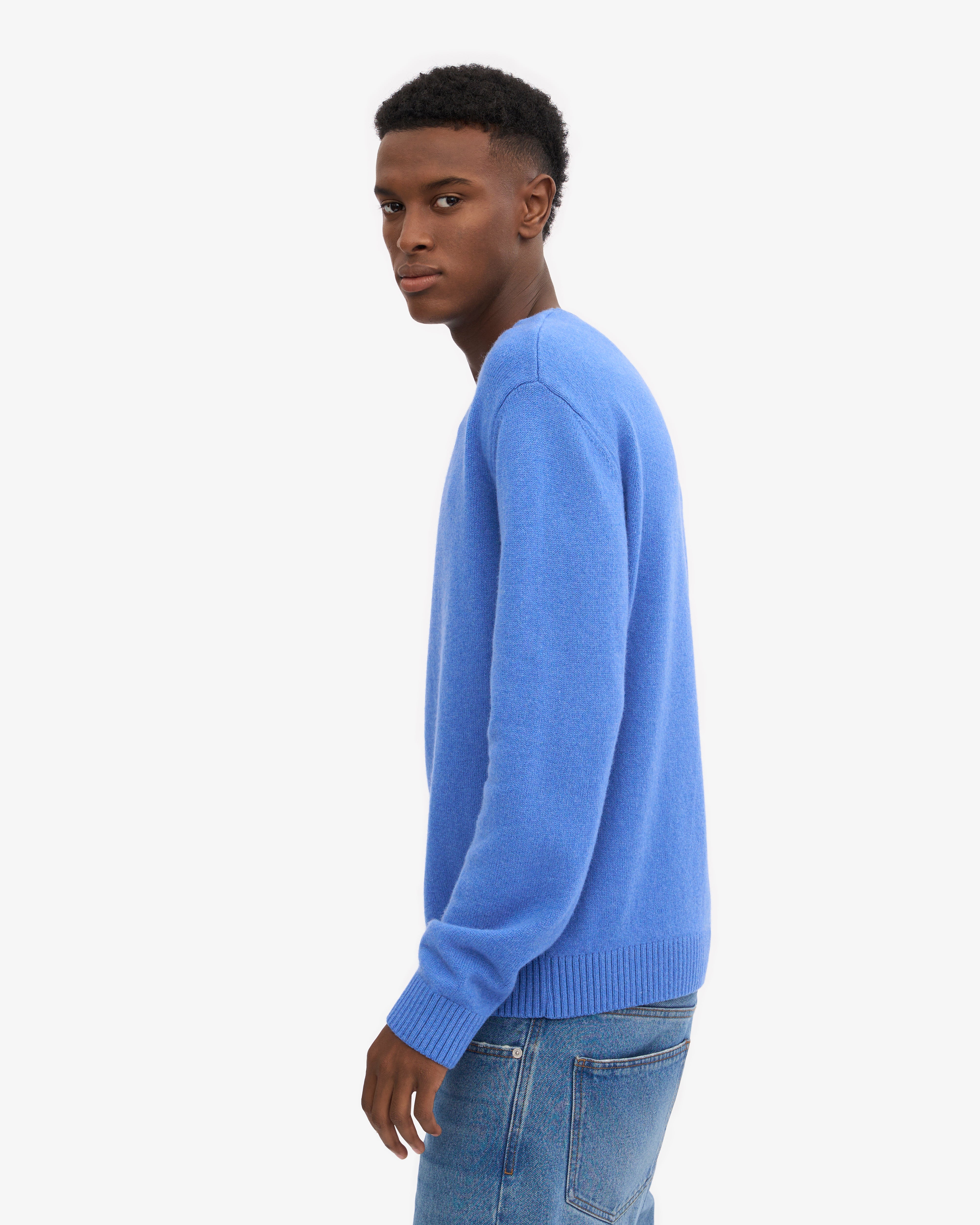 Classic Merino Wool Crew Neck Sweater for Men - Soft & Warm Pacific Blue Pullover - Perfect for Winter, Outdoor Activities & Casual Wear